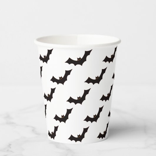 Halloween, Fledermausmuster, Trick oder Trete, Boo Pappbecher (Links)