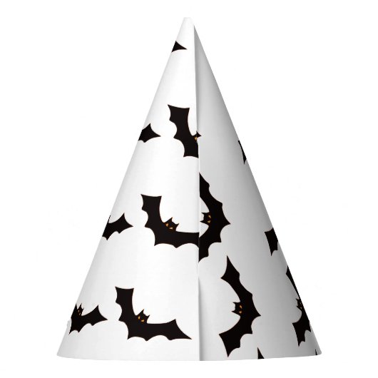 Halloween, Fledermausmuster, Trick oder Trete, Boo Partyhütchen (Rückseite)