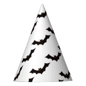 Halloween, Fledermausmuster, Trick oder Trete, Boo Partyhütchen (Vorderseite)