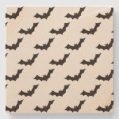 Halloween, Fledermausmuster, Trick oder Trete, Boo Steinuntersetzer (Vorderseite)