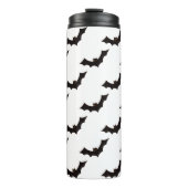 Halloween, Fledermausmuster, Trick oder Trete, Boo Thermosbecher (Vorderseite)