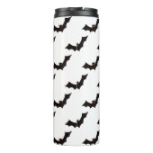 Halloween, Fledermausmuster, Trick oder Trete, Boo Thermosbecher (Rückseite)
