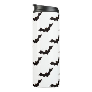 Halloween, Fledermausmuster, Trick oder Trete, Boo Thermosbecher