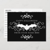 Halloween-Fledermausrezept Postkarte (Vorne/Hinten)