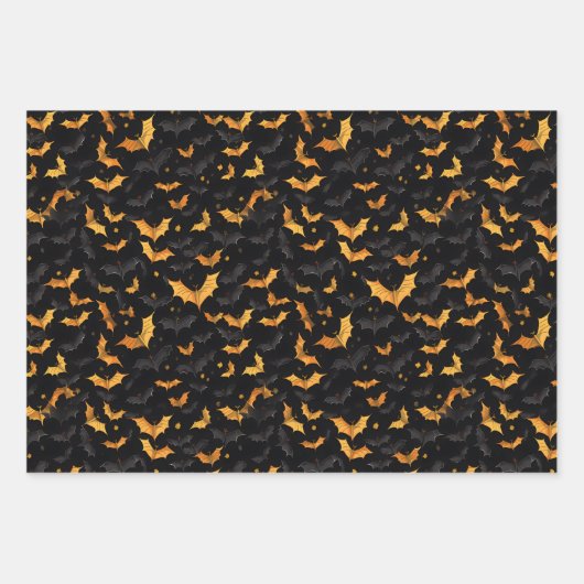 Halloween-Fledermauszettel Geschenkpapier Set (Vorderseite 3)