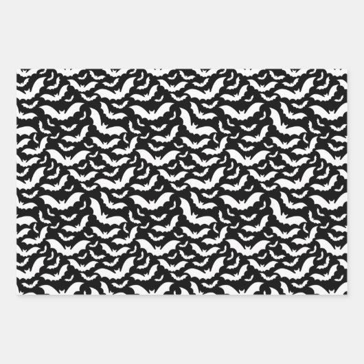 Halloween-Fledermauszettel Geschenkpapier Set (Vorderseite 3)