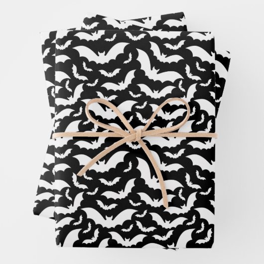 Halloween-Fledermauszettel Geschenkpapier Set (Beispiel)