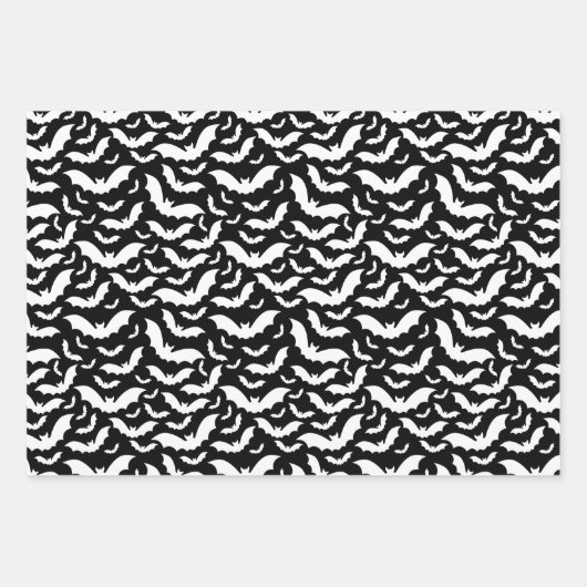 Halloween-Fledermauszettel Geschenkpapier Set (Vorderseite)