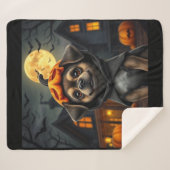 Halloween Fleece Throw 🎃 Spooky Blanket Sherpadecke (Vorderseite (Horizontal))