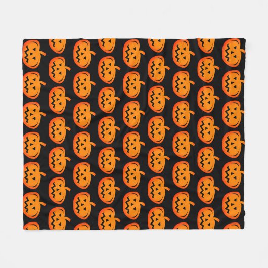 Halloween-Fleecedecke aus schwarz-orangefarbenem K Fleecedecke (Vorderseite (Horizontal))