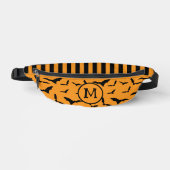 Halloween Flex Pattern Orange Black Monogram Bauchtasche (Vorderseite)