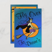 Halloween - Fliege vorbei Einladung (Vorne/Hinten)