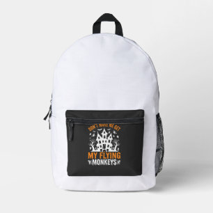 Halloween fliegende Affen Spukhaus Grafik Bedruckter Rucksack