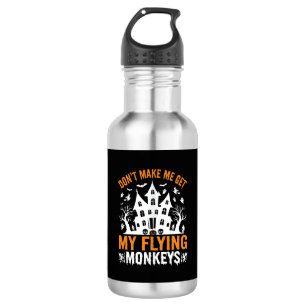Halloween fliegende Affen Spukhaus Grafik Edelstahlflasche
