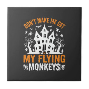 Halloween fliegende Affen Spukhaus Grafik Fliese