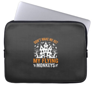 Halloween fliegende Affen Spukhaus Grafik Laptopschutzhülle