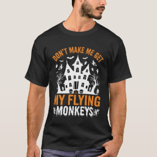 Halloween fliegende Affen Spukhaus Grafik T-Shirt