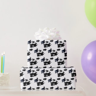HALLOWEEN FLIEGENDE HEXEN Geschenkpapier
