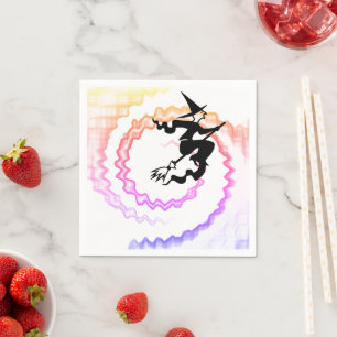 Halloween fliegende Hexenzauber-Zauber Serviette