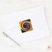 Halloween fliegender Zaubertext Quadratischer Aufkleber (Umschlag)