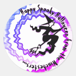 Halloween fliegender Zaubertext Runder Aufkleber