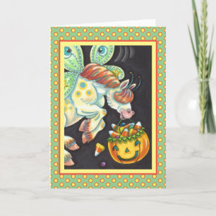 HALLOWEEN FLIEGENDES PFERD CANDY CORN FEIERTAGSKARTE
