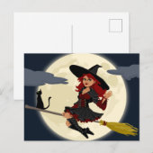 Halloween-Fliegenwitz Postkarte (Vorne/Hinten)