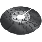 Halloween Flieger und Vollmond Polyester Weihnachtsbaumdecke (Schrägansicht)