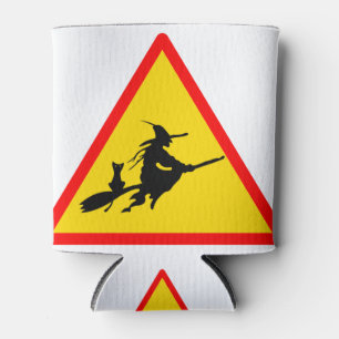 Halloween-Fliegerei auf Broom-Zeichen Dosenkühler