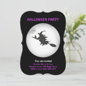 Halloween Fliegerei und Schwarze Katze Einladung (Stehend Vorderseite)