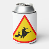 Halloween-Fliegerhexe auf Broom-Zeichen Dosenkühler (Kanne Rückseite)