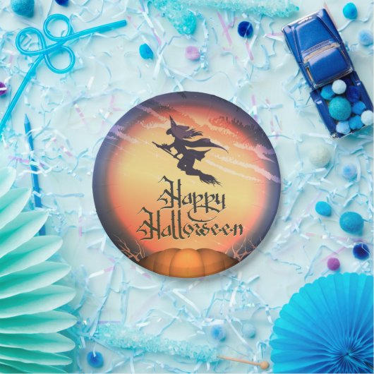 Halloween-Fliegerwitz Pappteller (Party)