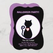 Halloween-Fliegerwitze und schwarze Katze Einladung (Vorne/Hinten)