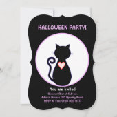 Halloween-Fliegerwitze und schwarze Katze Einladung (Vorderseite)