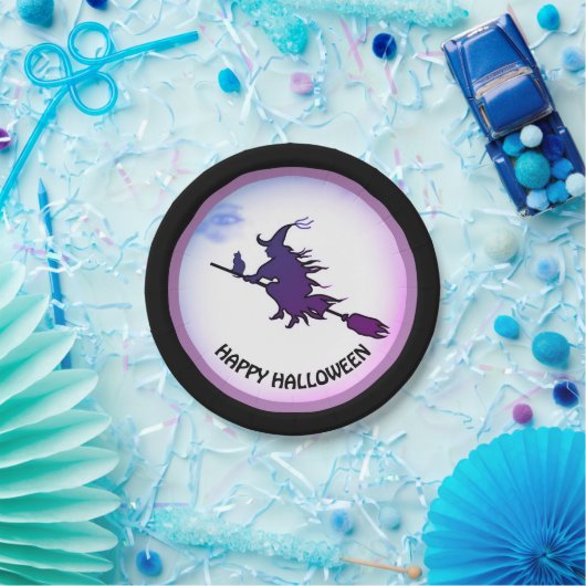 Halloween-Fliegerwitze und schwarze Katze Pappteller (Party)