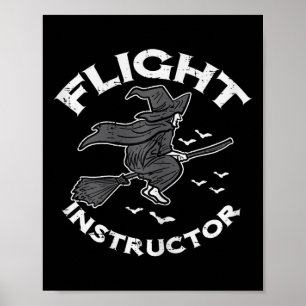 Halloween Flight Instructor Hexenkostüm Wo Poster