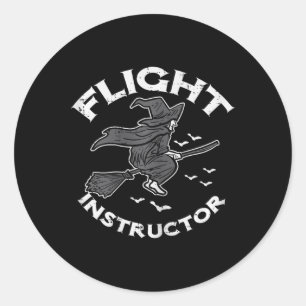 Halloween Flight Instructor Hexenkostüm Wo Runder Aufkleber