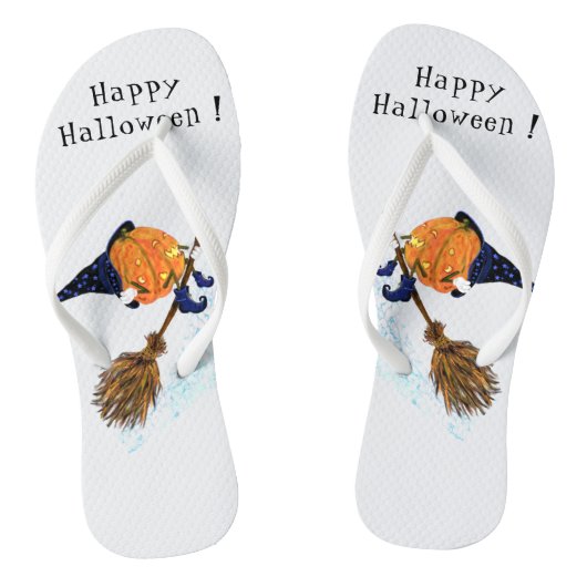 Halloween Flip Flops Hexenkürbis Badesandalen (Fußbett)