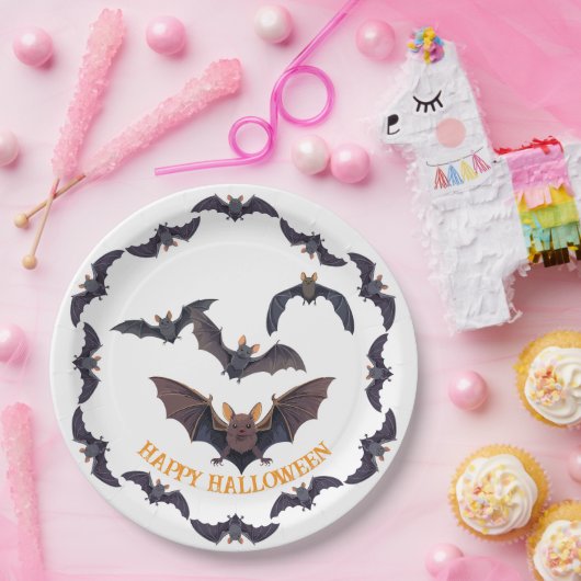 Halloween-Flock Pappteller (Party)