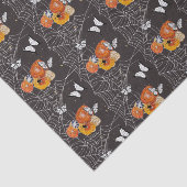 Halloween Floral Butterfly Spider Web Gray Orange Seidenpapier (Ausschnitt)