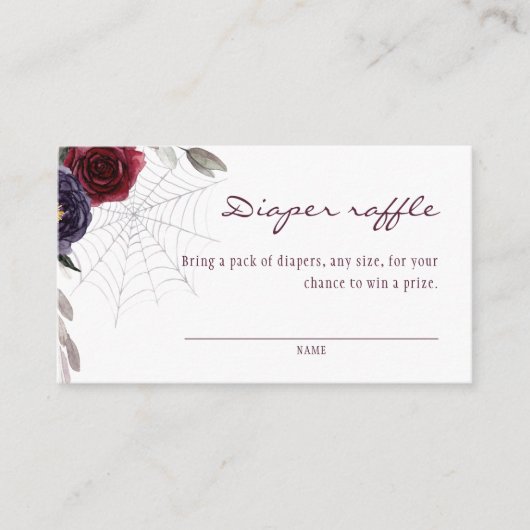 Halloween Floral Diaper Raffle Begleitkarte (Vorderseite)