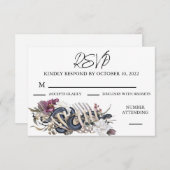 Halloween Floral Herbst Wasserfarbe Spooky RSVP Karte (Vorne/Hinten)