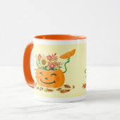 Halloween Floral Pumpkin Tasse (Vorderseite Links)