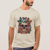 Halloween Floral Skull T-Shirt (Vorderseite)