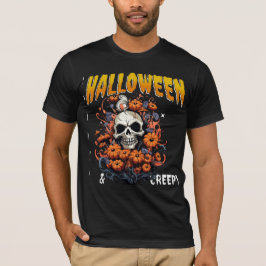 Halloween Floral Spooky Graphic T - Shirt