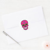Halloween Floral Sugar Skull Classic Round Sticker (Umschlag)