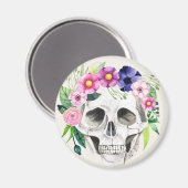 Halloween Floral Sugar Skull Magnet (Vorderseite/Rückseite)