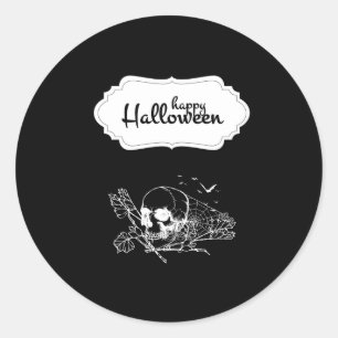 Halloween Floral Sugar Skull Runder Aufkleber