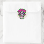 Halloween Floral Sugar Skull Runder Aufkleber (Tasche)