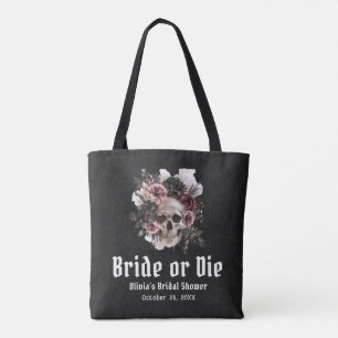 Halloween Floraler Totenkopf Braut oder stirb Brau Tasche